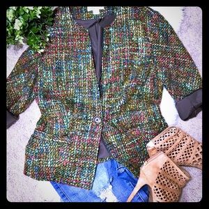Coldwater Creek Tweed Moto Style Blazer 8 NWOT! 😍 1C2